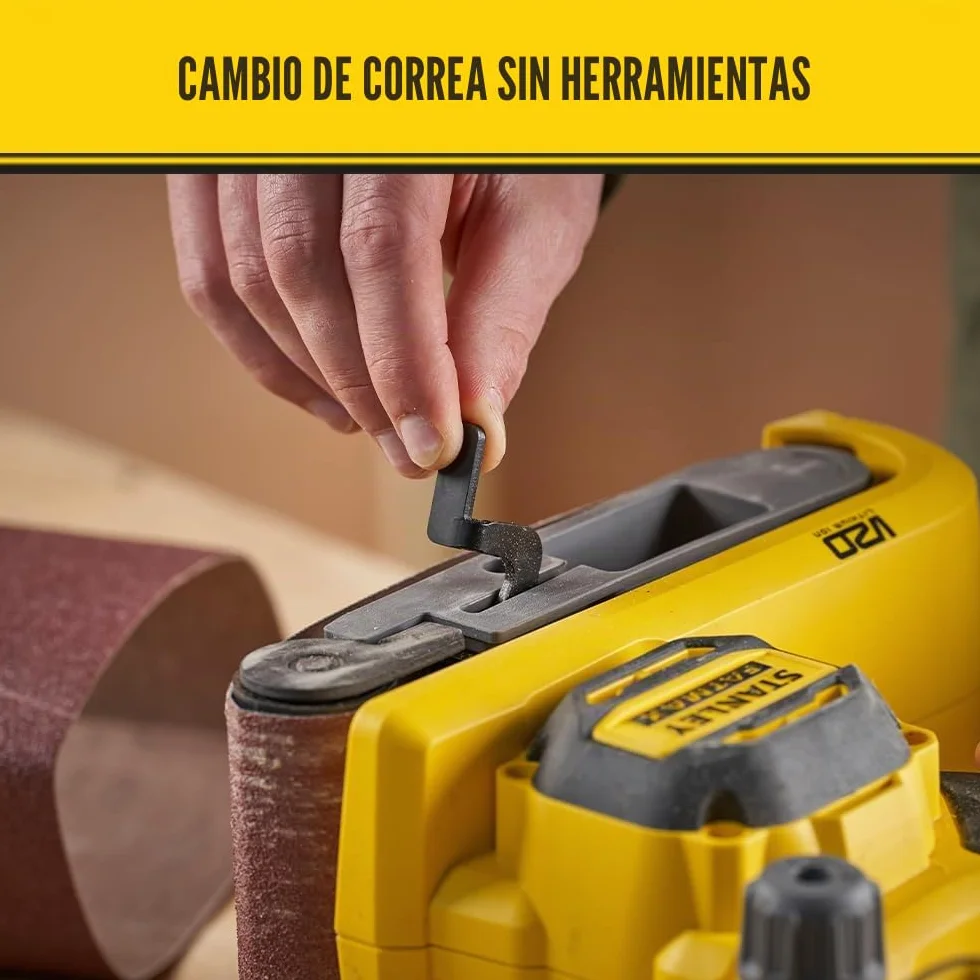 Lijadora de Banda + 1 abrasiva – Batería de Litio (saños) – Stanley FATMAX V20 – SFMCW223B-XJ – 18 V