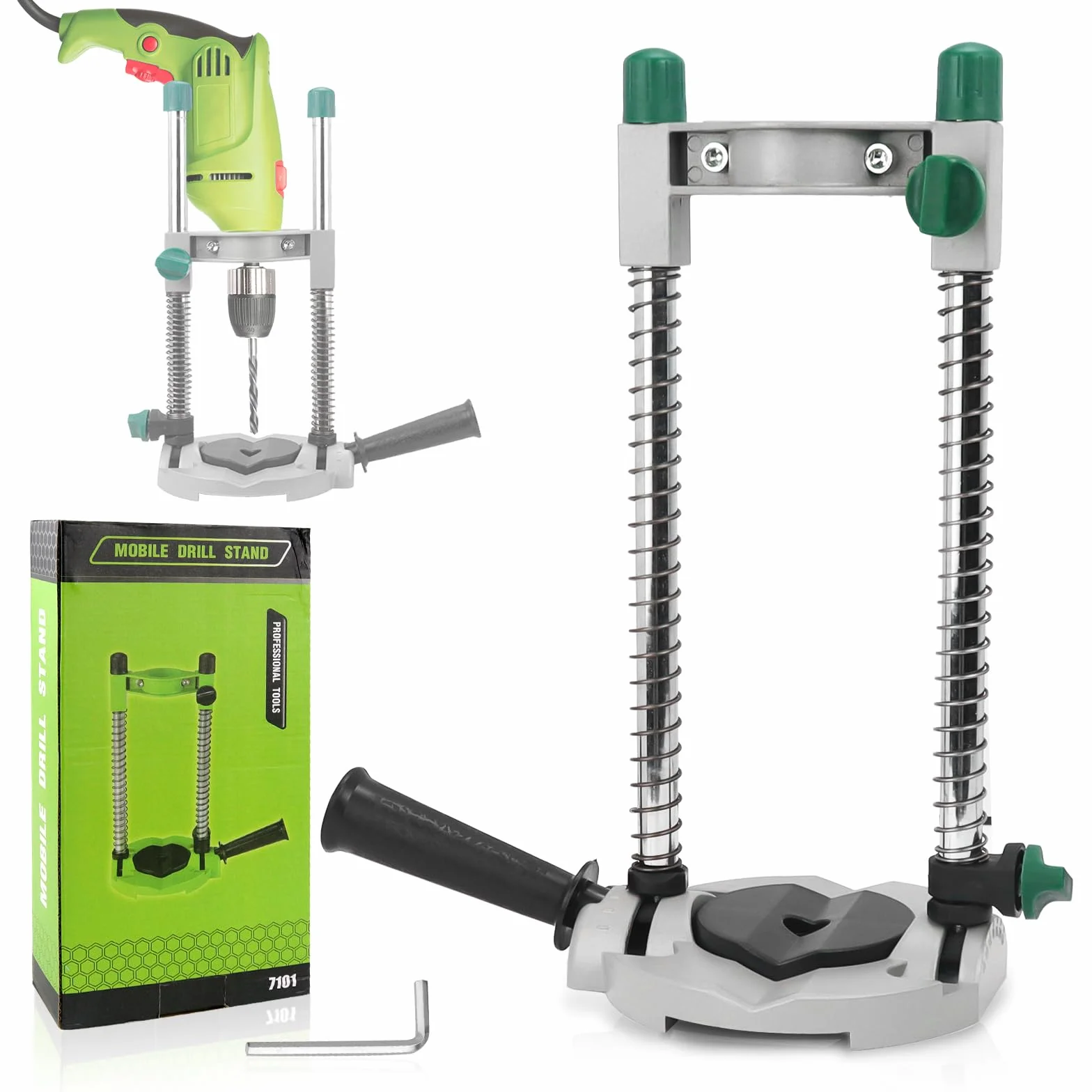 Soporte de perforación con ángulo ajustable, 0~45° ayuda para taladrado angular, taladro de mesa Alzmetall con mango auxiliar adicional, bastidor de perforación móvil para taladrado recto y oblicuo