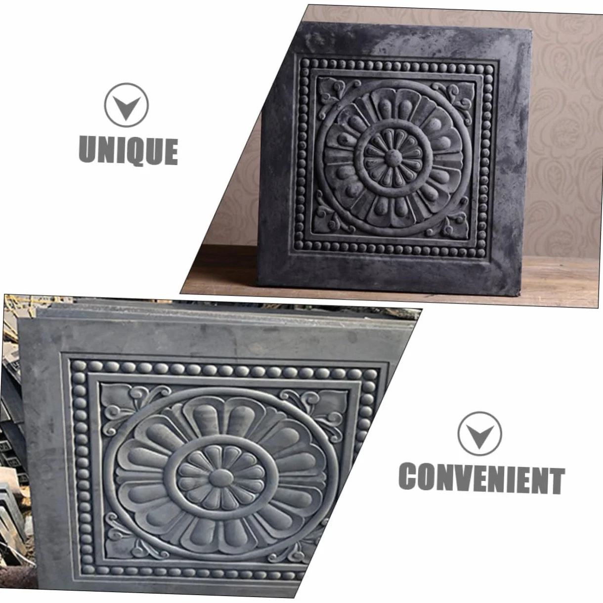 LALAFINA Molde de Ladrillo de Hormigón Reutilizable para Pavimento Exterior, Plástico Diseño Antiguo y Resistente al Deslizamiento para Patios y Jardines