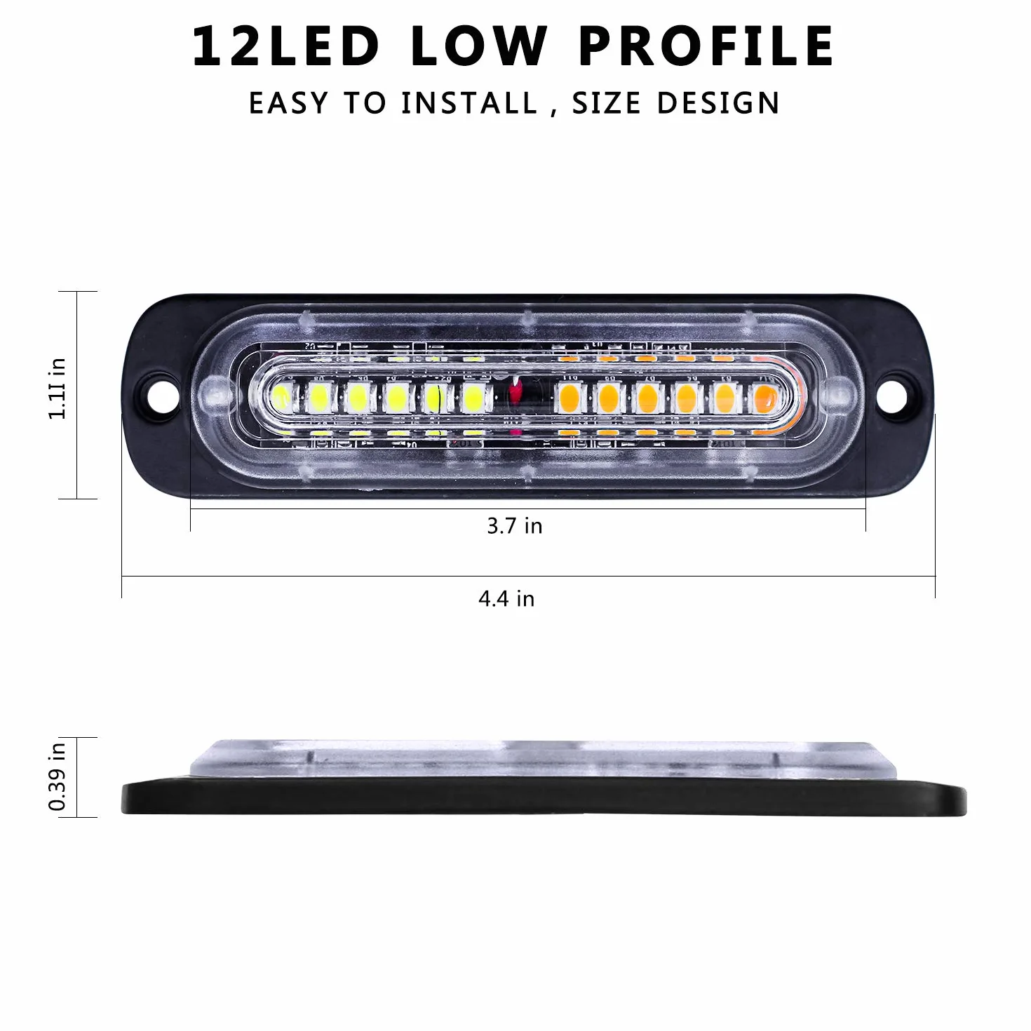 Luces de advertencia LED, 4 piezas de advertencia de emergencia, precaución, peligro, construcción, función de sincronización ultra delgada, para coche, camión, caja de control principal, montaje en