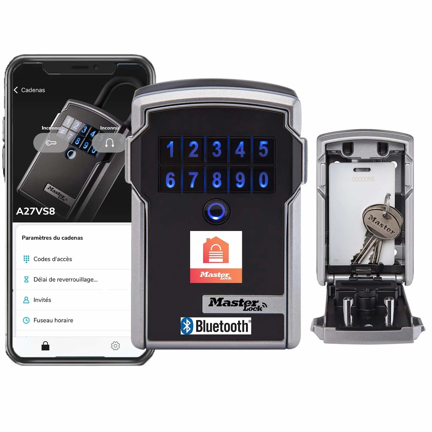 Master Lock Caja fuerte para Llaves [BLUETOOTH] [Montaje mural] - 5441EURD - Caja de seguridad Negro