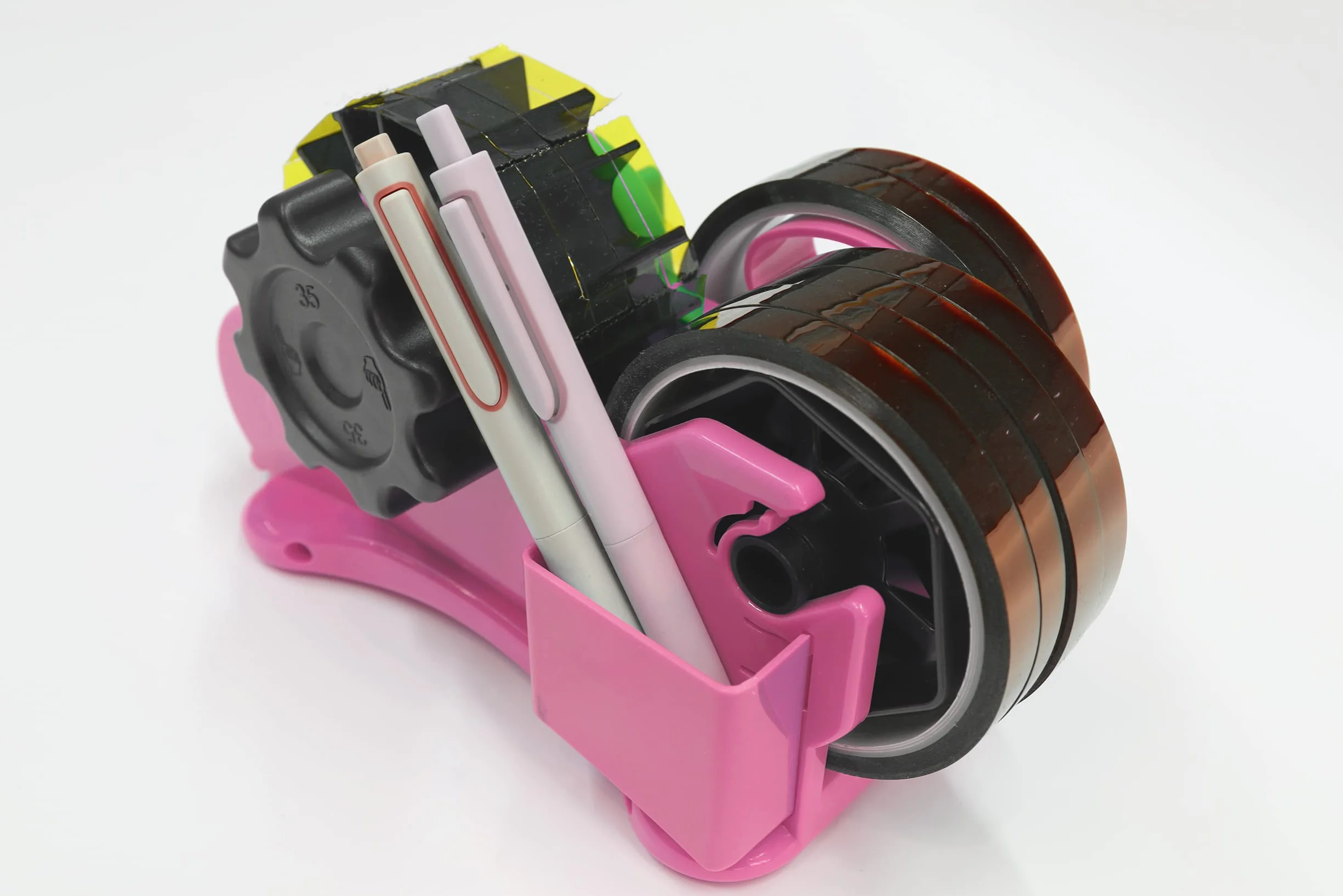 Dispensador de cinta de calor rosa sublimación, dispensador de cinta térmica, corte múltiple, rollo de 1 pulgada, núcleo de 3 pulgadas, doble carrete