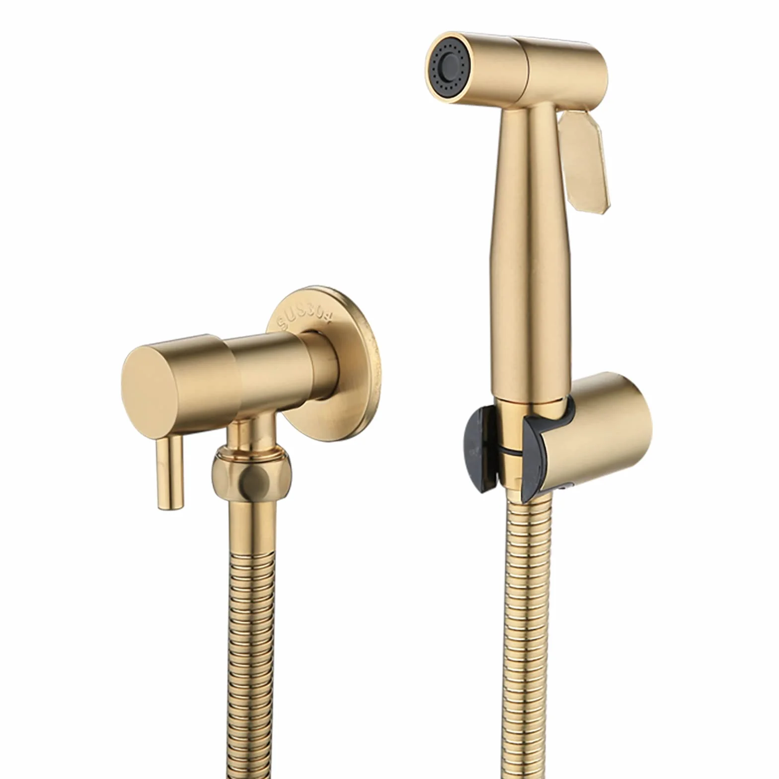 [LOSCHEN] Pulverizador de Bidé Para Inodoro, Pulverizador de Mano de Acero Inoxidable Para WC, Grifos de Bidé Shattaf Pulverizador (Dorado)