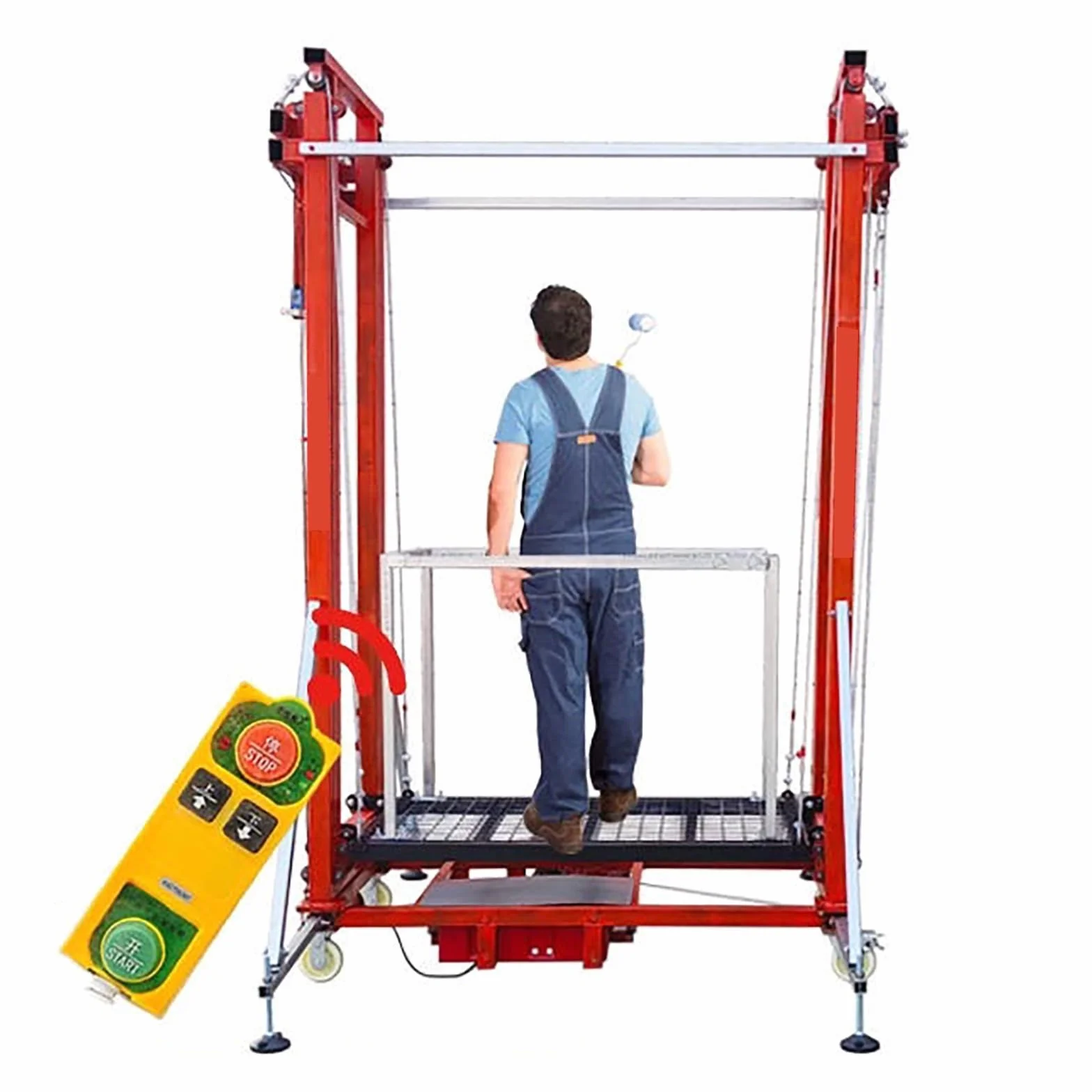 Elevador eléctrico de andamio con mando a distancia para instalación de iluminación, pintura, reparación de tejados y mantenimiento de árboles