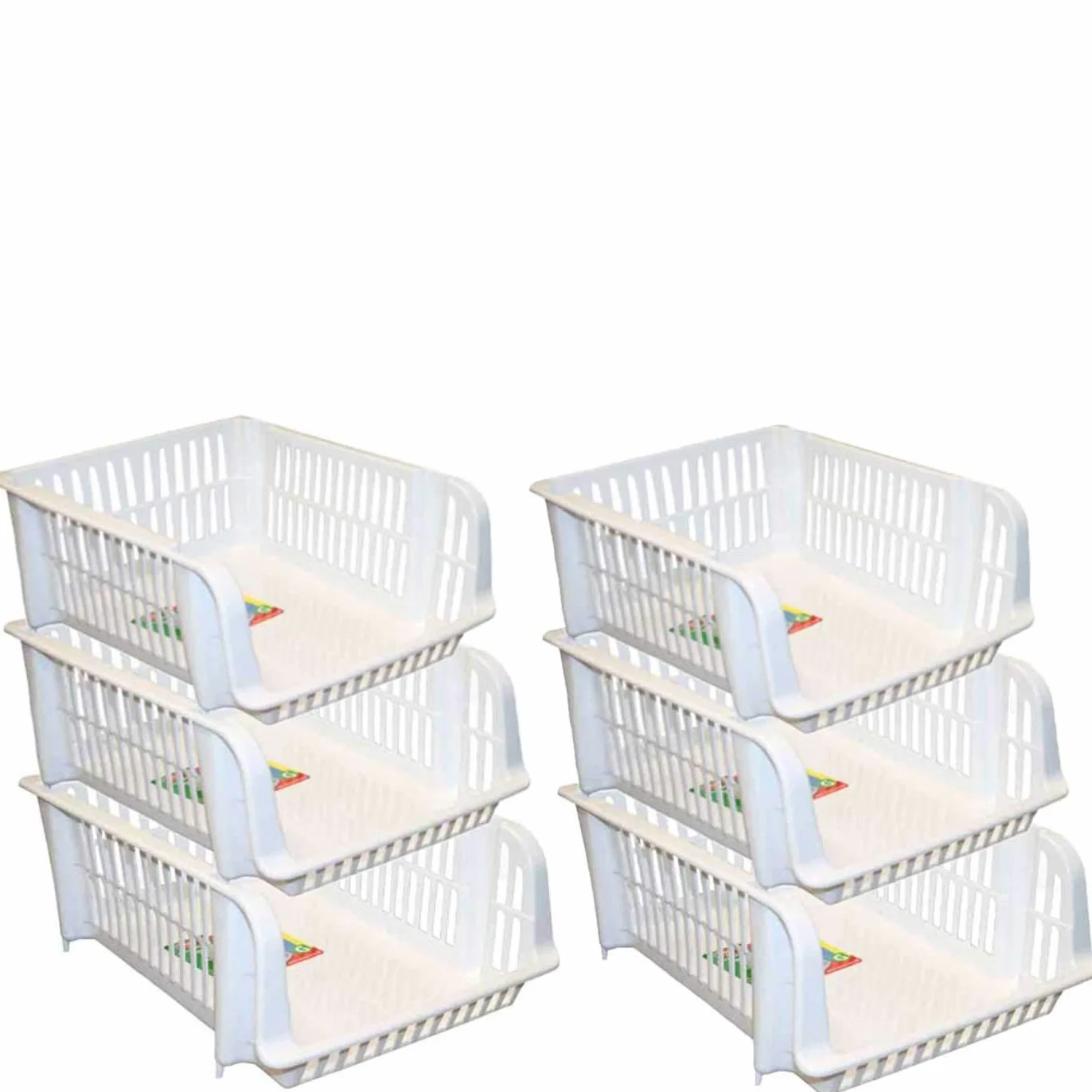 Cestas Apilables Multiusos 37 x 29 x 15 cm Pack 6
