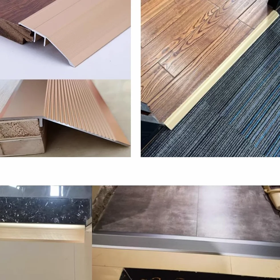 SKINCATE Tira De Umbral 10cm Extra Ancho Perfil De Transición De Aluminio, Tira De Transición De Suelo Reductor De Umbral Altura 10mm-50mm, Madera A Azulejos, Laminado A Baldosa(Gold)
