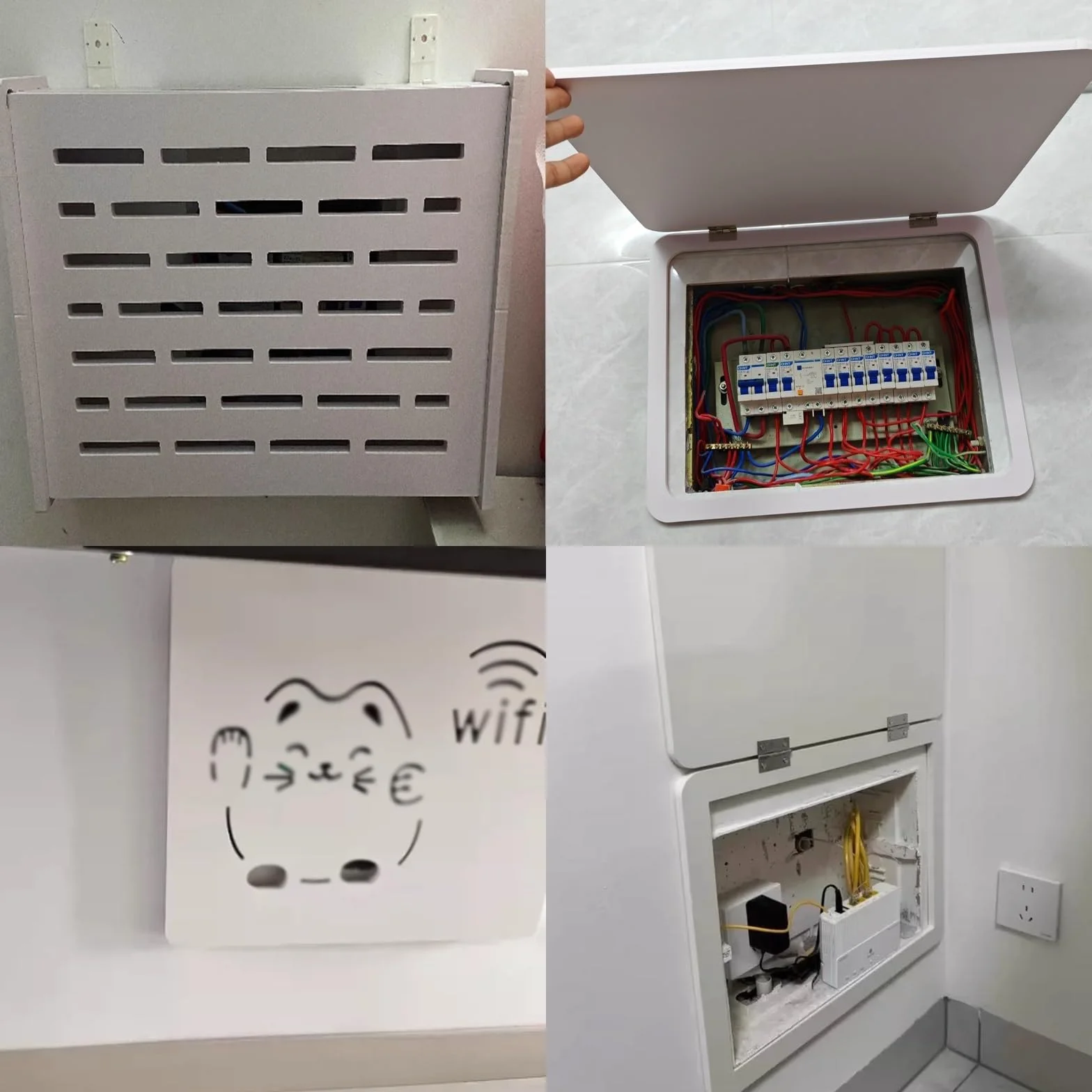 Decoración del Hogar Cubre Cuadro Electrico, Tapa Cuadro Electrico Blanco para Proteger Interruptor Principal y Pared Decorativa(A,40 x 30 CM)