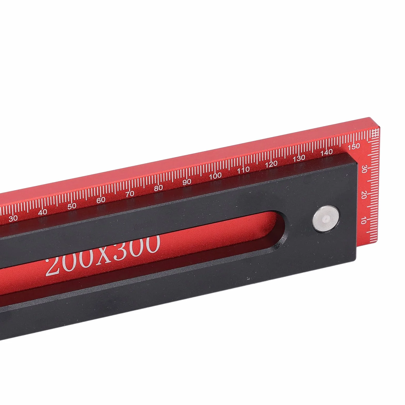 Escuadra de carpintería de 300 x 200 mm, escuadra de aluminio en forma de L para enmarcar, escuadra de carpintero de 90 grados con valla de tope, escuadra ligera anodizada de ángul